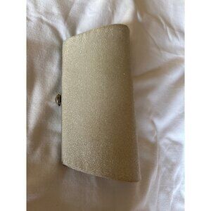 Gold Glittery Evening Clutch With Chain Strap & Snap Closure Stained See Pic